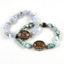 Garden Quartz Bracelets with Larimar or Blue Lace Agate FB3205 🧚