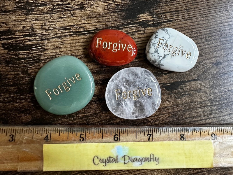 FORGIVE Wordstone Totem / Spirit Stone Engraved on Assorted Gemstones
