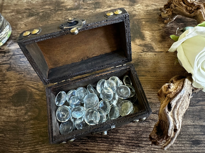 Wood Treasure Chest Carved Box FB1673