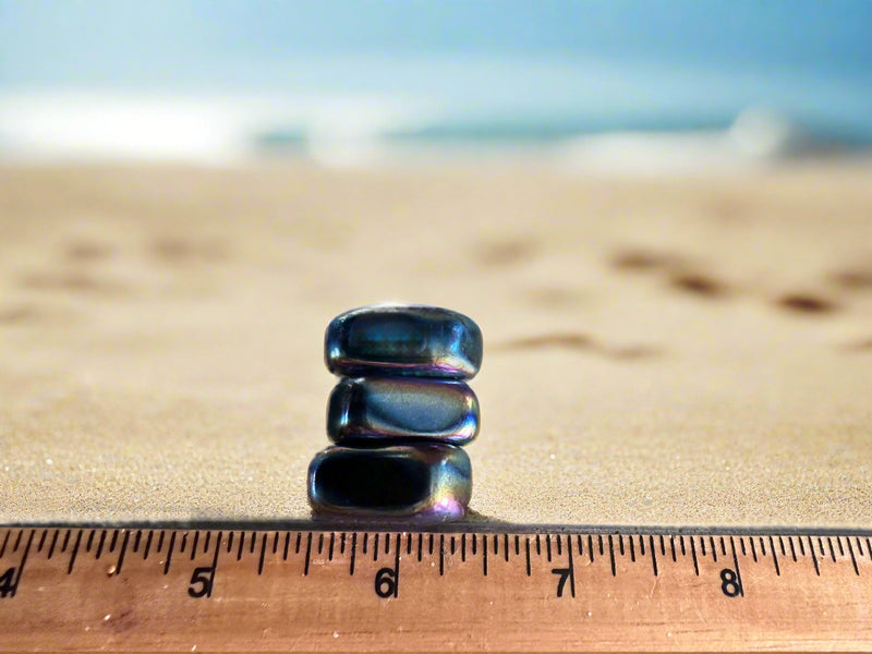Magnetic Hematite Tumbled Stones, Rainbow Aura and Classic Silver 💙