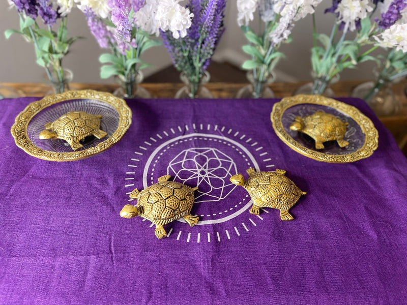 Brass Tortoise with Water Plate, Luck, Wealth & Positivity FB3389