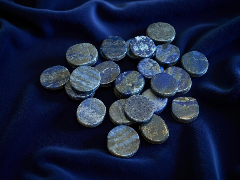 Tumbled Lapis Lazuli, Oval Disc shapes - Stone of Awareness, Depression, Grief, Inner Power & Third Eye FB1923 💙