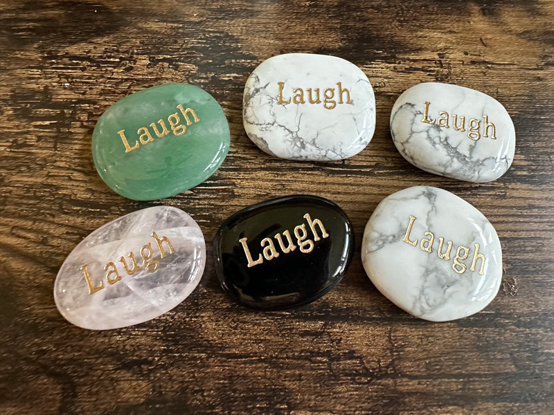 LAUGH Wordstone Totem / Spirit Stone Engraved on Assorted Gemstones