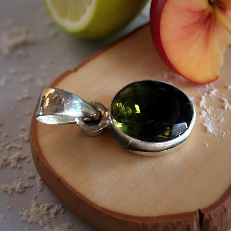 Moldavite Sterling Silver Pendant, Gift Boxed FB2880 💚