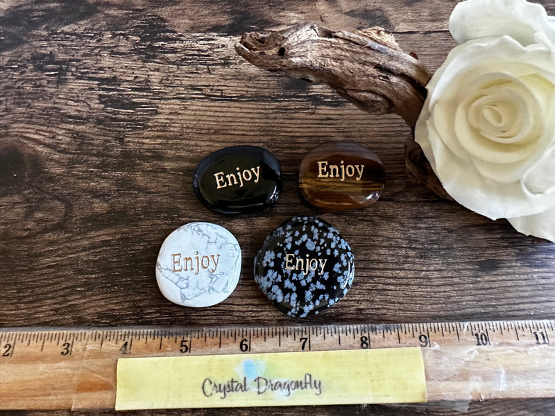 ENJOY Wordstone Totem / Spirit Stone Engraved on Assorted Gemstones