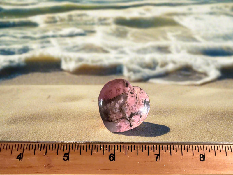 Brecciated Jasper, Rhodonite, or Amethyst Chevron Puffy Pocket Hearts FB1427 💜