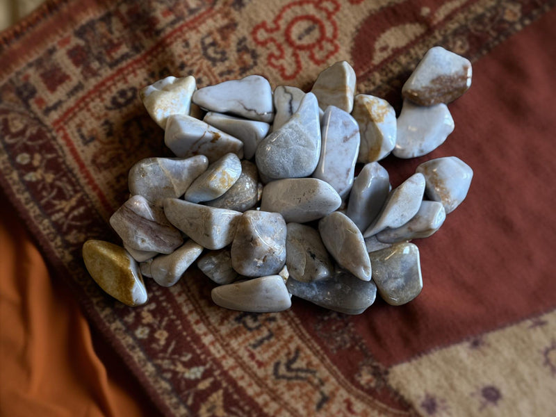 Tumbled Blue Chalcedony for building confidence and cooperation FB1006 💙
