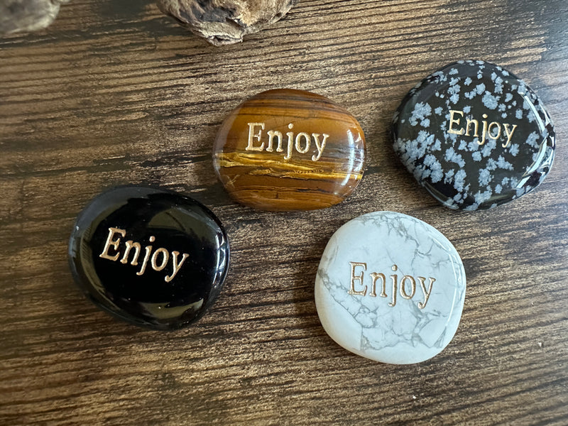 ENJOY Wordstone Totem / Spirit Stone Engraved on Assorted Gemstones