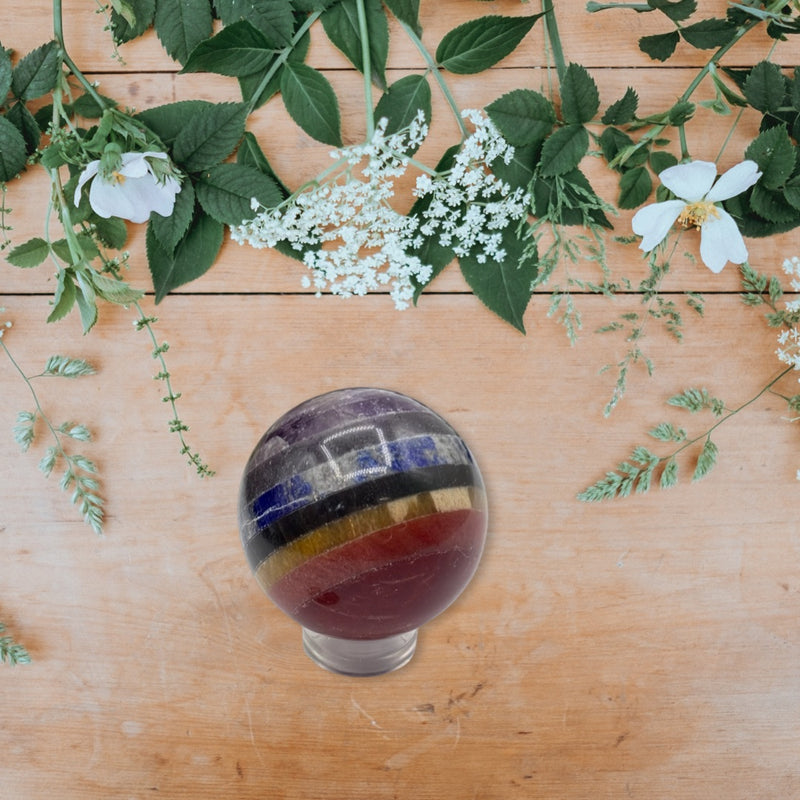 Chakra Bonded Seven Stone Sphere FB2617 🍐