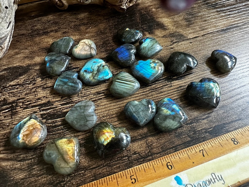 Labradorite Pocket Hearts - Stone of Magic, for emotional healing and psychic abilities