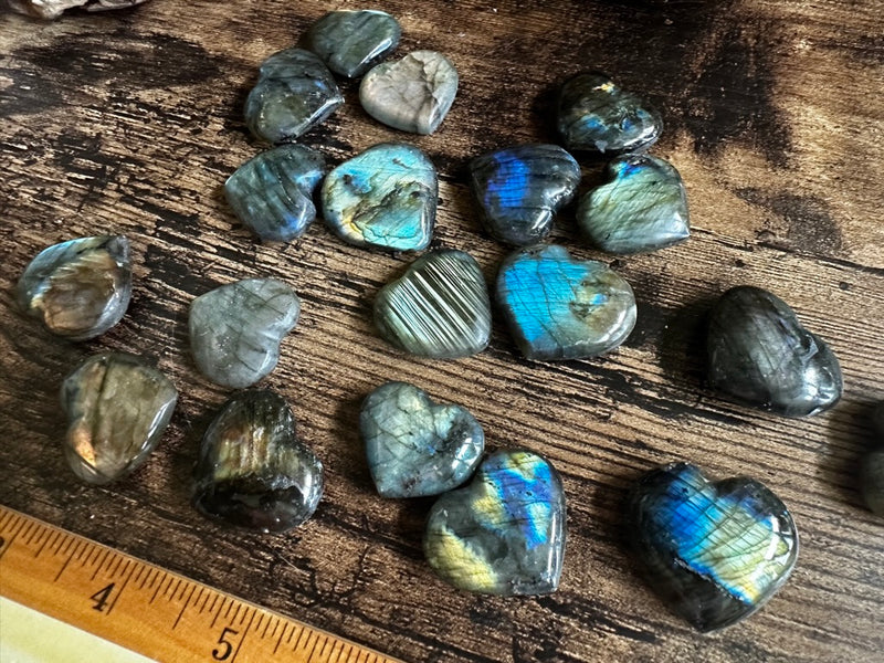 Labradorite Pocket Hearts - Stone of Magic, for emotional healing and psychic abilities