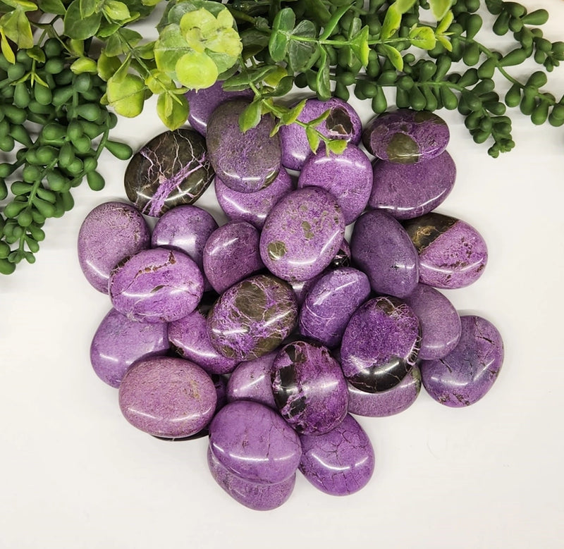 Stichtite Palm Stone, calm safety strength talisman FB3078 💜