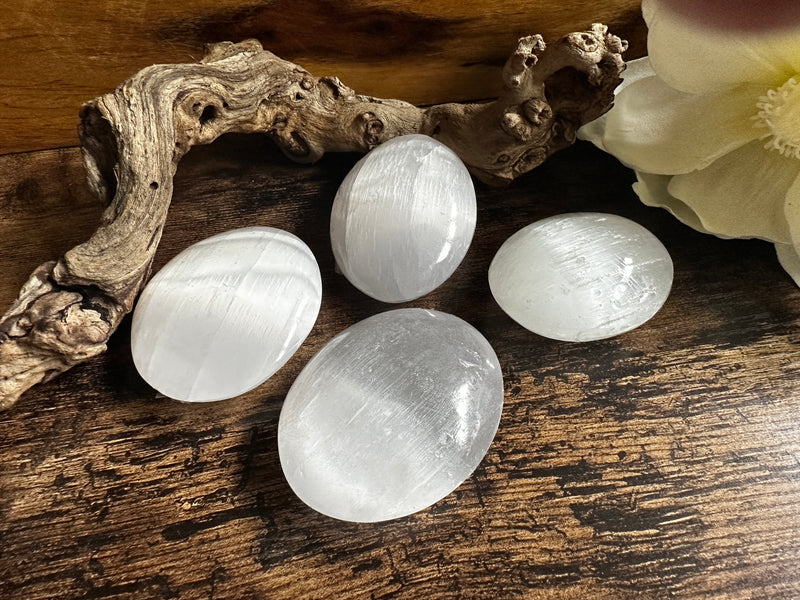 Selenite Palm Stones FB1828