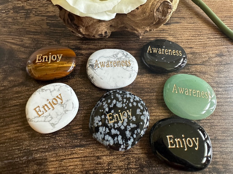 ENJOY Wordstone Totem / Spirit Stone Engraved on Assorted Gemstones