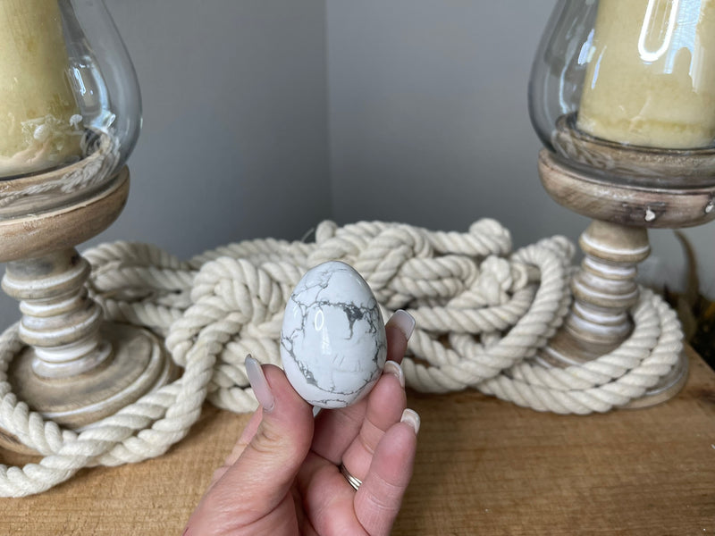 White Howlite Egg, rebirth, purity, growth FB3070