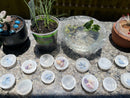 Selenite Etched Round Charging Plates / Bases for crystal grids and display FB1488