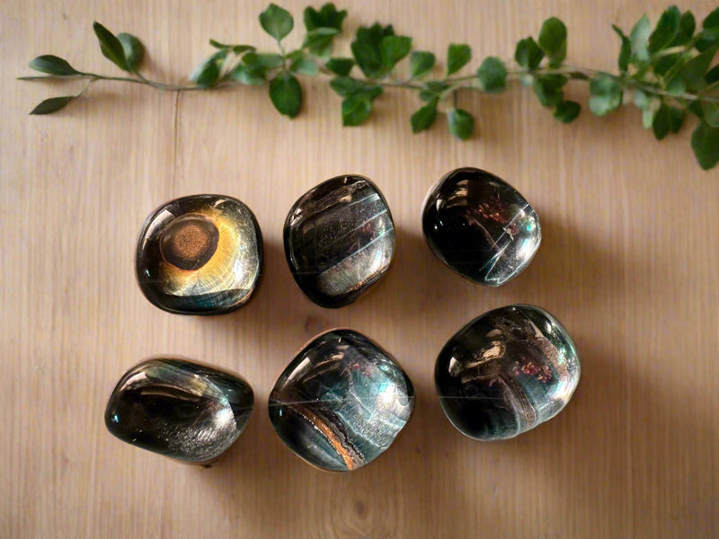 Tumbled Blue Tiger Eye (Hawk's Eye), A quality, grounding, shielding, manifestation FB2636 💙