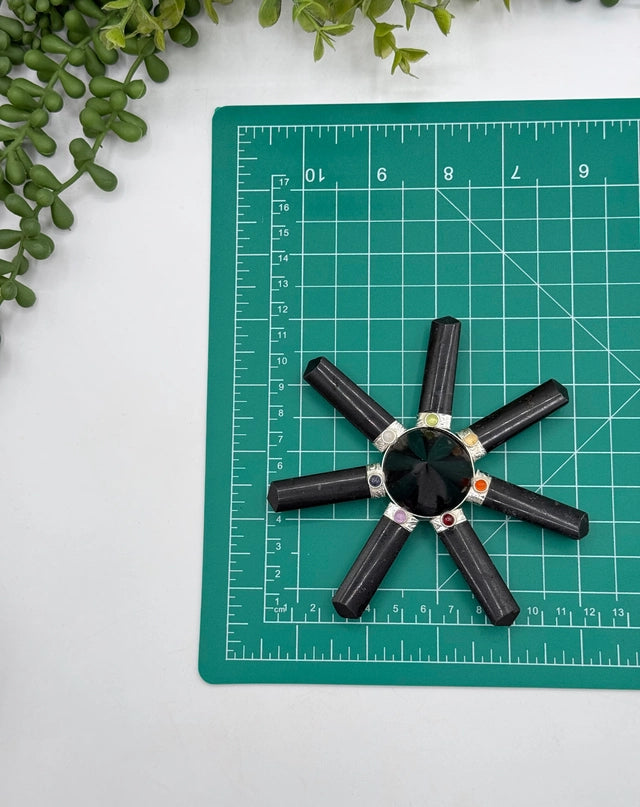 Energy Generator 7 point Black Tourmaline Chakras FB1191 🌳