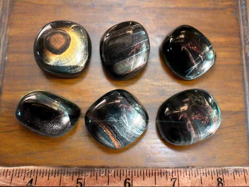 Tumbled Blue Tiger Eye (Hawk's Eye), A quality, grounding, shielding, manifestation FB2636 💙