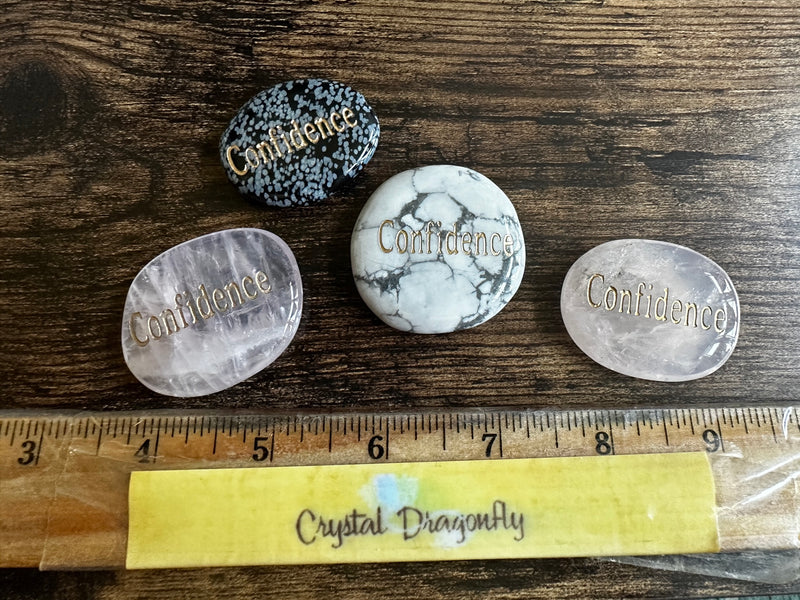 CONFIDENCE Wordstone Totem / Spirit Stone Engraved on Assorted Gemstones