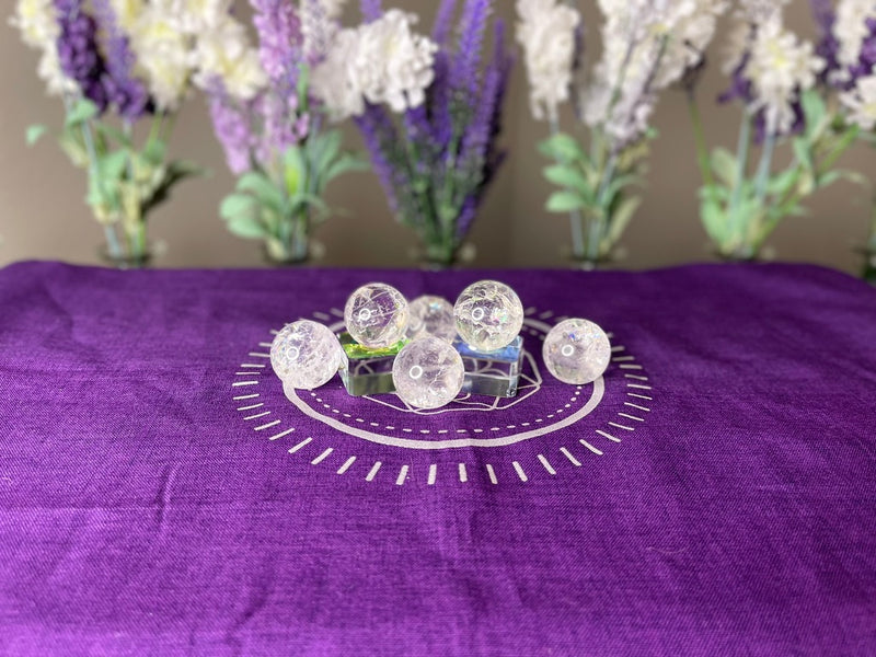 Fire & Ice Clear Quartz Sphere from Brazil, Stone of Power FB2710 🌸