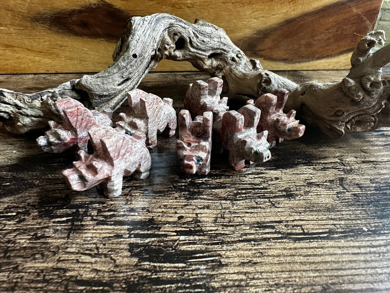 Pig with Wings / Flying PIg Dolomite carving FB1543 🐖
