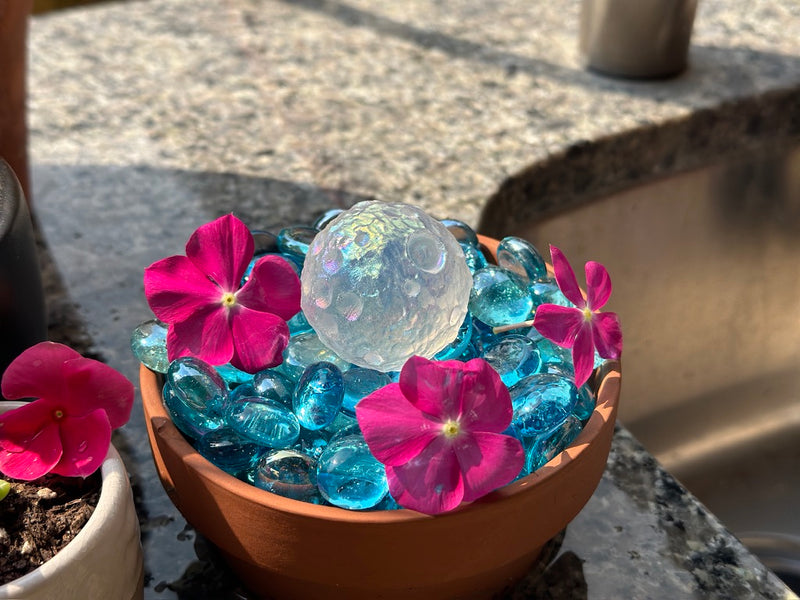Angel Aura Quartz Textured Moon Surface Iridescent Sphere FB2778 🌸