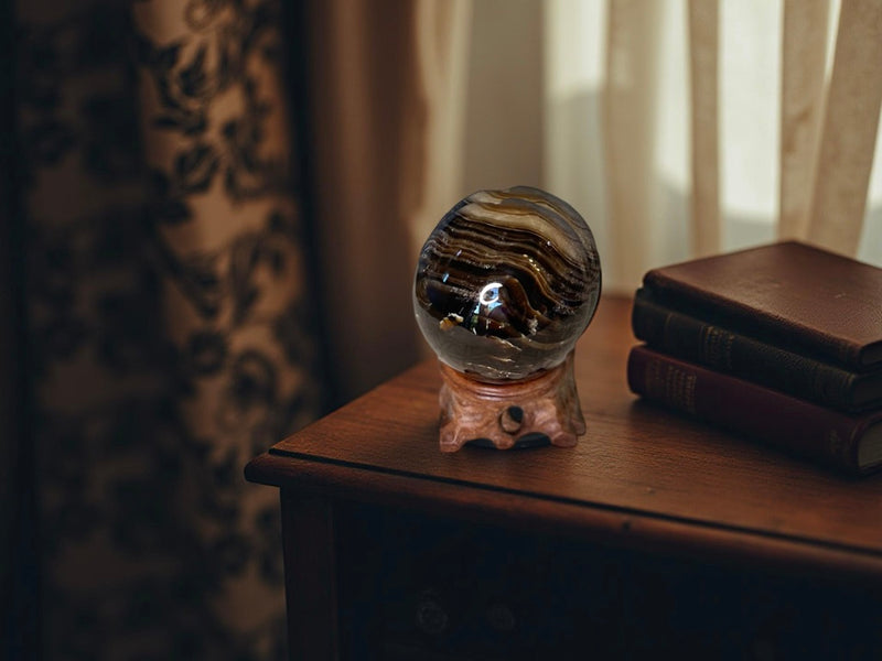 Chocolate Calcite Sphere, empowerment, steadfastness, prosperity  FB1019 🧘