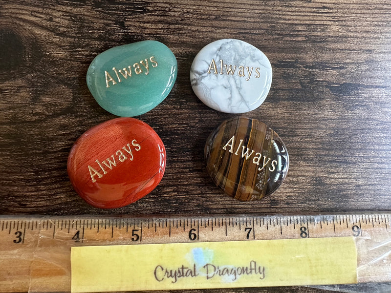 ALWAYS Wordstone Totem / Spirit Stone Engraved on Assorted Gemstones