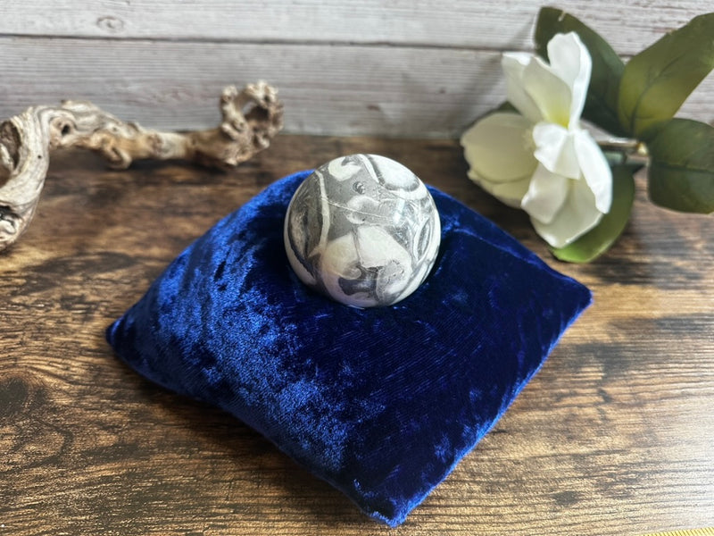 Blue Crushed Velvet Display Pillow