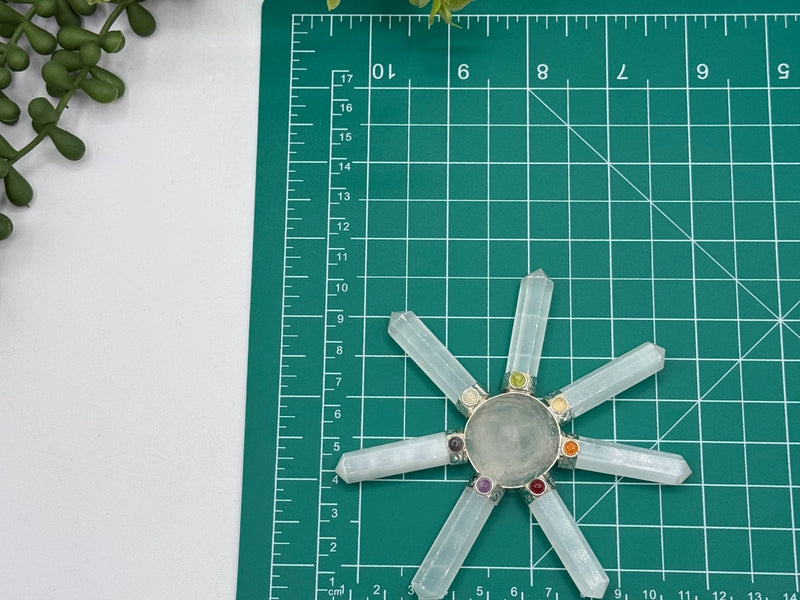 Energy Generator, Selenite 7 Point, Chakra FB3348 🪷