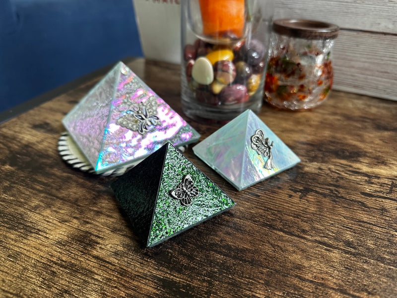 Manifesting / Wishing Art Glass Pyramids FB1114