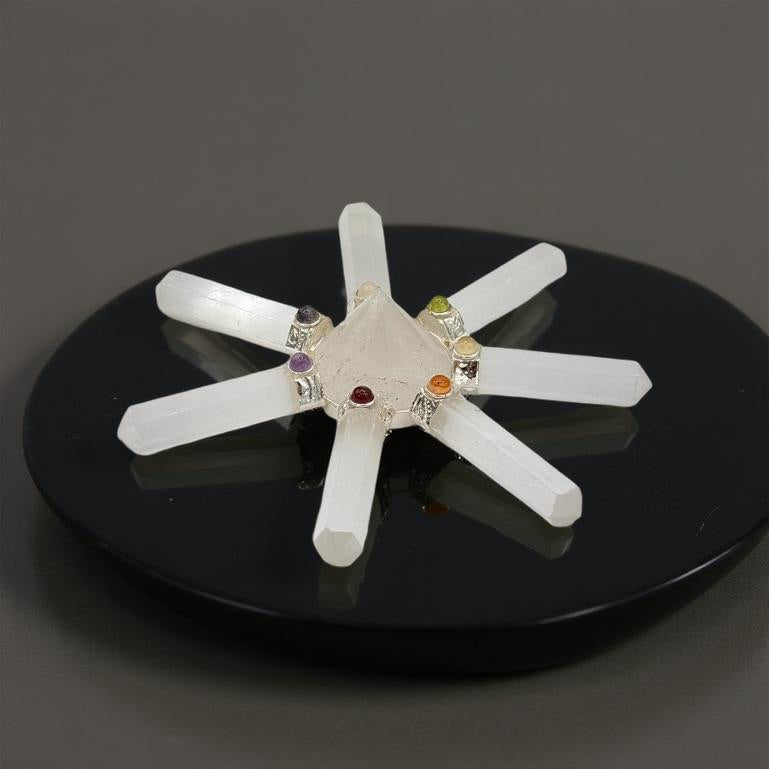 Energy Generator, Selenite 7 Point, Chakra FB3348 🪷