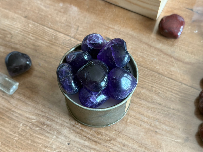 Amethyst Puffy Small Hearts, Deep Purple FB2271 💜