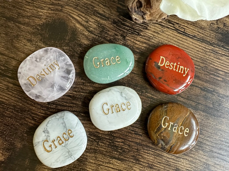 GRACE Wordstone Totem / Spirit Stone Engraved on Assorted Gemstones