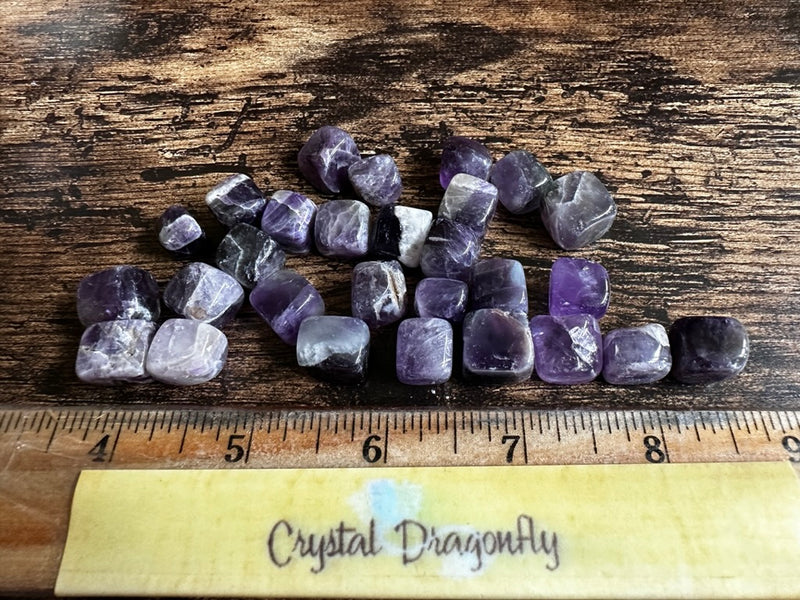 Tumbled Amethyst Chevron, Cube-like shape, SET of 5, FB2607
