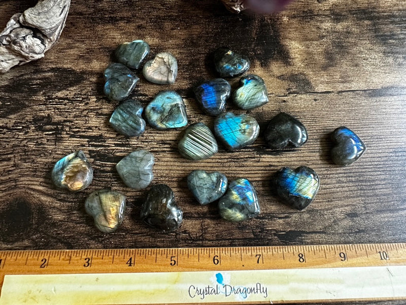 Labradorite Pocket Hearts - Stone of Magic, for emotional healing and psychic abilities