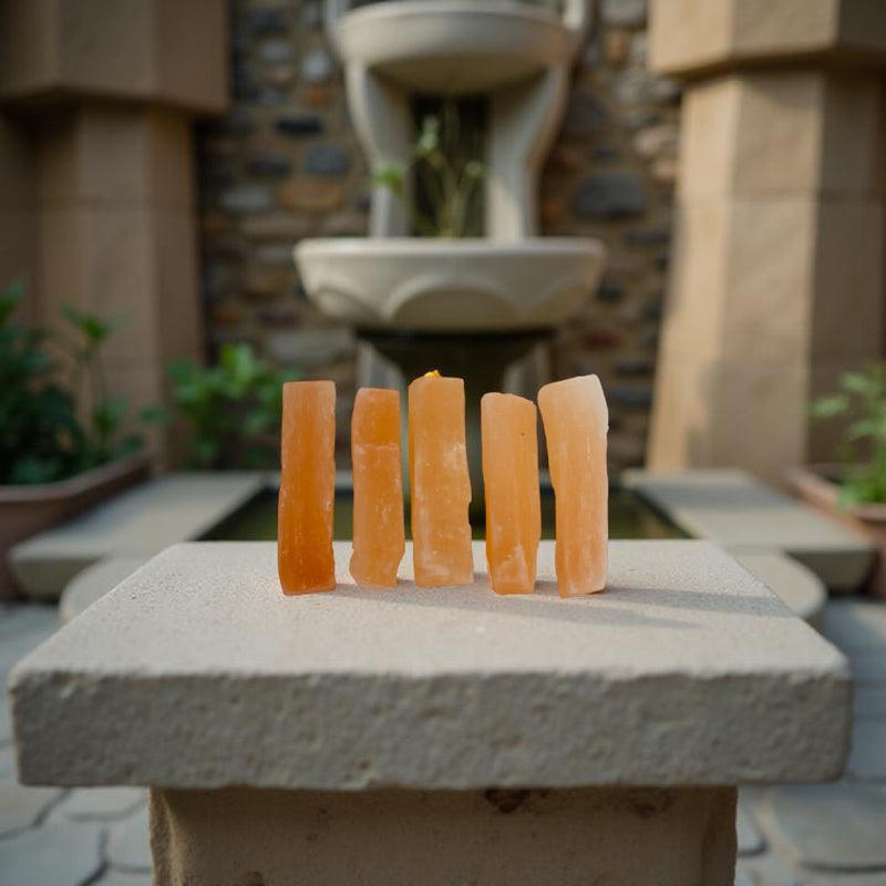 Selenite Rough Rectangular Pieces, Set of 5 FB2587 🧡