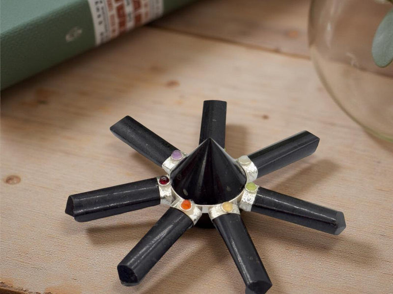 Energy Generator 7 point Black Tourmaline Chakras FB1191 🌳