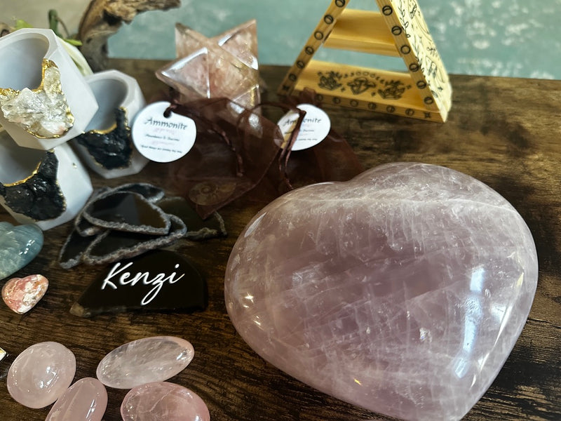 Rose Quartz Hearts, Large for calm, nurturing and love FB1461