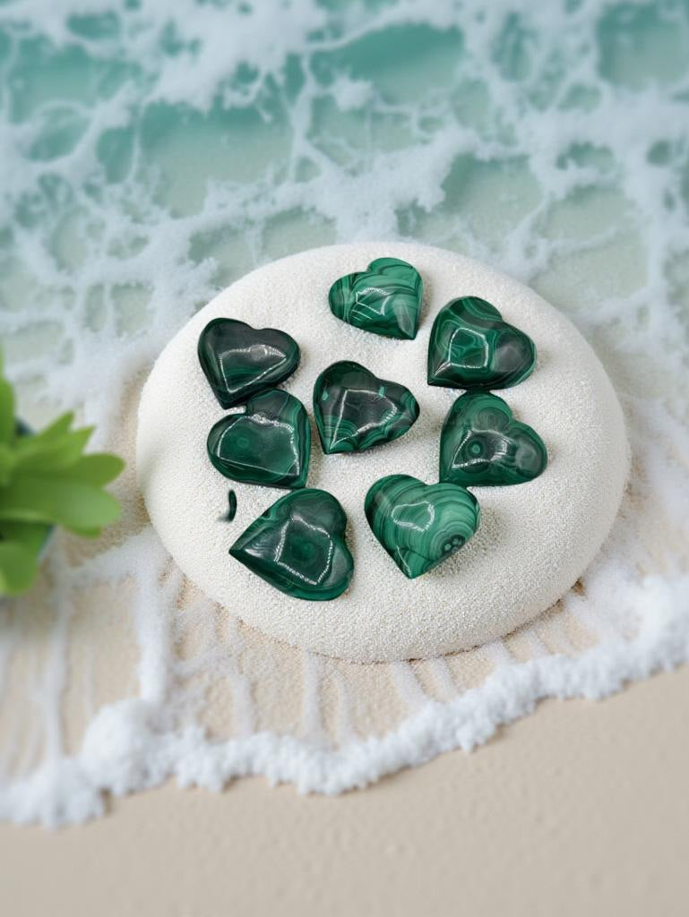 Malachite Larger Pocket Heart FB1008 🍃