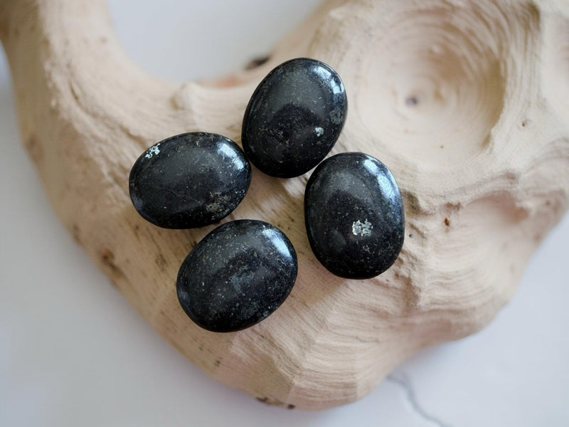 Nuumite Palm Stones, intuition, calm, Stone of Meditation FB1383 🐦‍⬛