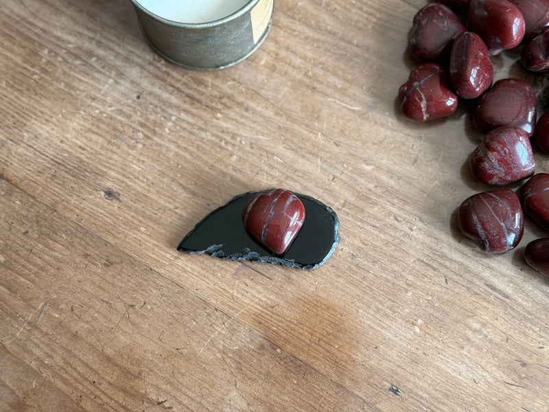 Red Jasper Puffy Small Heart for nurturing, comforting and finding solutions FB1844 🎈