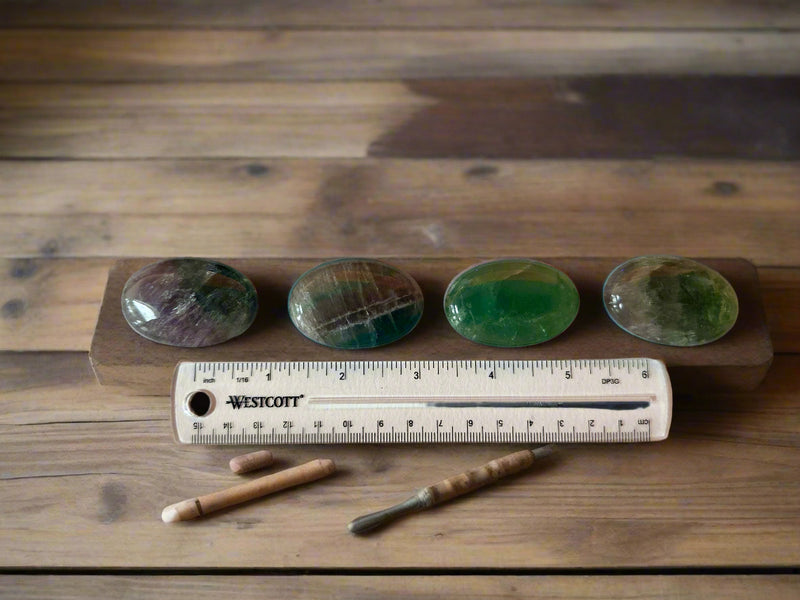Rainbow Fluorite Oval Palm Stones for relationships, stress and creating order FB2864 🌸