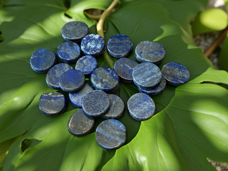 Tumbled Lapis Lazuli, Oval Disc shapes - Stone of Awareness, Depression, Grief, Inner Power & Third Eye FB1923 💙
