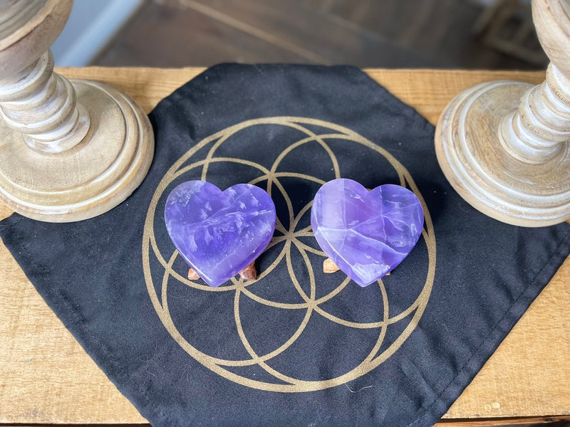 Purple Fluorite Hearts for confidence, intuition & to neutralize stress FB2257