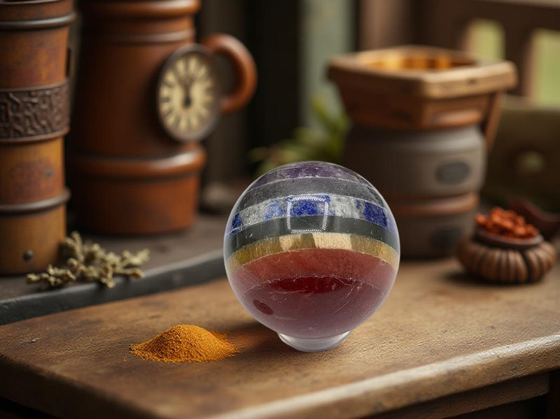 Chakra Bonded Seven Stone Sphere FB2617 🍐