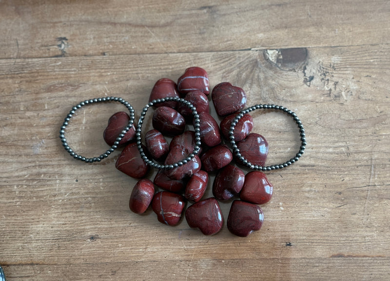 Red Jasper Puffy Small Heart for nurturing, comforting and finding solutions FB1844 🎈