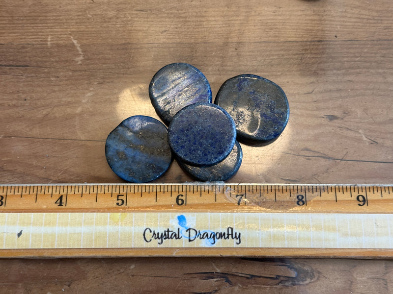 Tumbled Lapis Lazuli, Oval Disc shapes - Stone of Awareness, Depression, Grief, Inner Power & Third Eye FB1923 💙