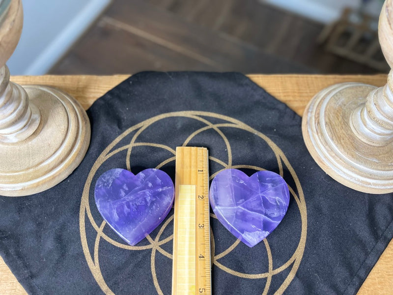 Purple Fluorite Hearts for confidence, intuition & to neutralize stress FB2257